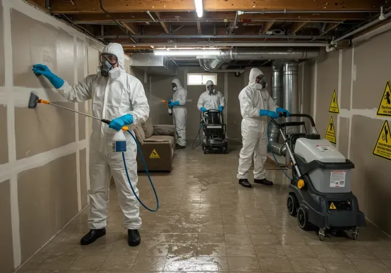 Basement Moisture Removal and Structural Drying process in Selby, SD